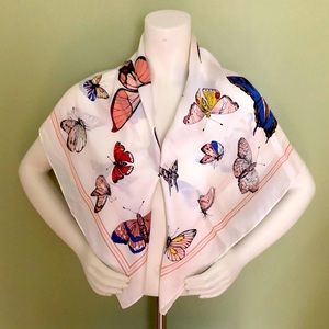 Talbots / Echo Butterfly Square scarf 100%  Silk, 34”x34”. Excellent condition.